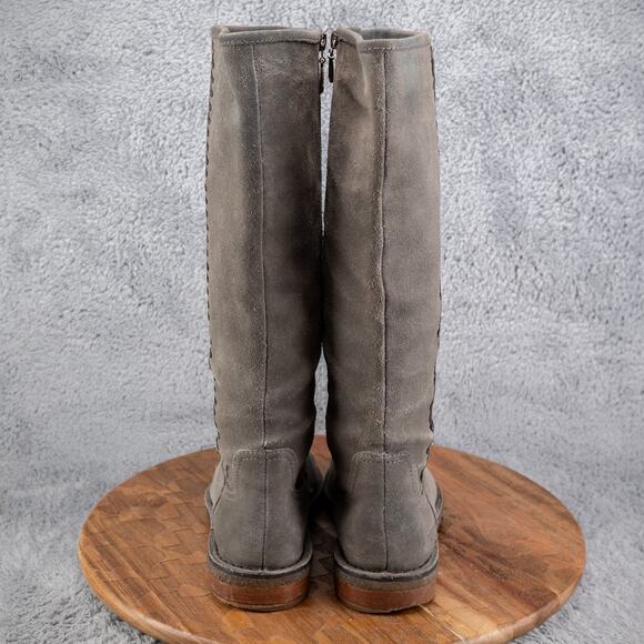 Ugg Australia Wilder Riding Boots Womens Size 8 Gray Tall Suede Boots 1008967 - Picture 4 of 6